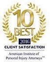 10 Best 2016 | Client Satisfaction | American Institute of Personal Injury Attorneys